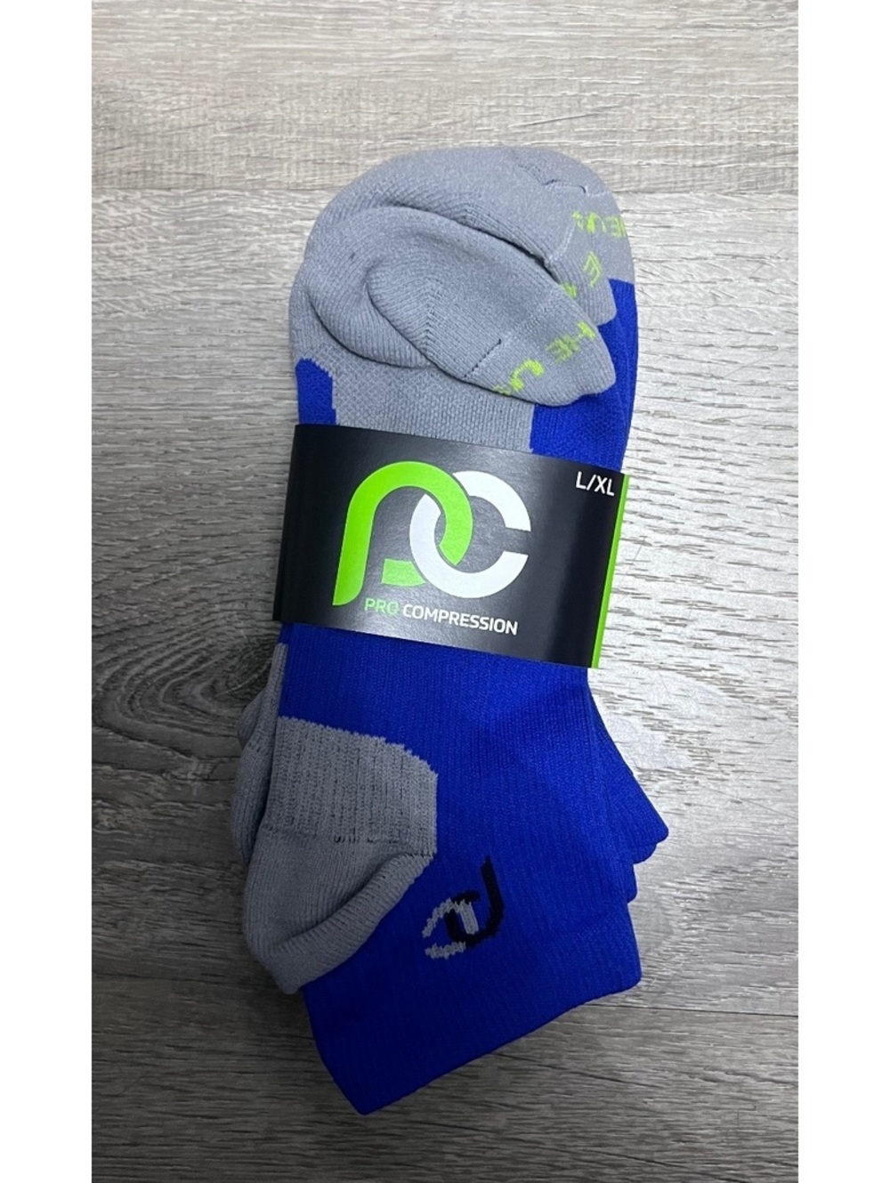 Pro Compression Athletic Socks L/XL Blue and Gray